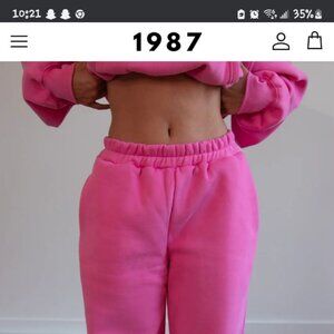 1987 Bay Flare Sweat Pants- Hot Pink